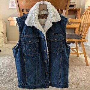 Wrangler Men's Denim Shearling Vest